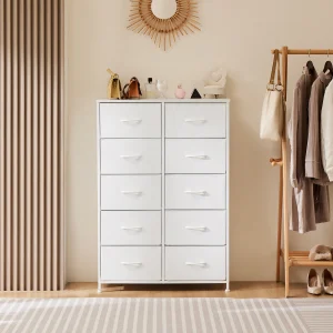 JHK 10-Drawer Fabric Storage Dresser