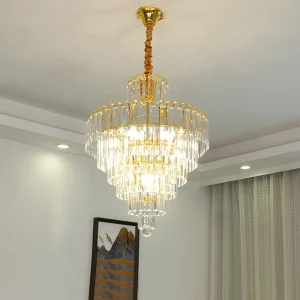 Modern Gold Crystal Chandelier