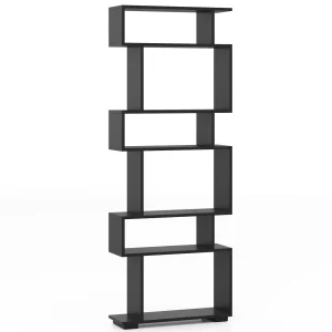 6-Tier S-Shaped Bookshelf