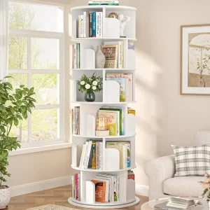 6-Tier Rotating Bookshelf Tower